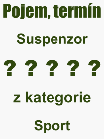 Co je to Suspenzor? Vznam slova, termn, Definice vrazu Suspenzor. Co znamen odborn pojem Suspenzor z kategorie Sport?