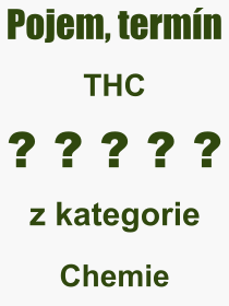Co je to THC? Vznam slova, termn, Odborn termn, vraz, slovo THC. Co znamen pojem THC z kategorie Chemie?