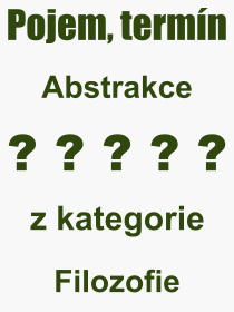 Co je to Abstrakce? Význam slova, termín, Definice výrazu Abstrakce. Co znamená odborný pojem Abstrakce z kategorie Filozofie?