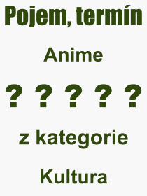 Co je to Anime? Význam slova, termín, Výraz, termín, definice slova Anime. Co znamená odborný pojem Anime z kategorie Kultura?