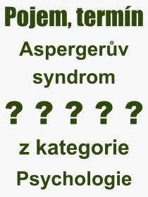 Pojem, výraz, heslo, co je to Aspergerův syndrom? 
