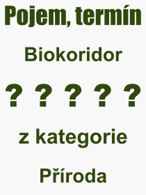 Co je to Biokoridor? Vznam slova, termn, Odborn vraz, definice slova Biokoridor. Co znamen pojem Biokoridor z kategorie Proda?
