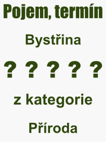 Pojem, výraz, heslo, co je to Bystřina? 