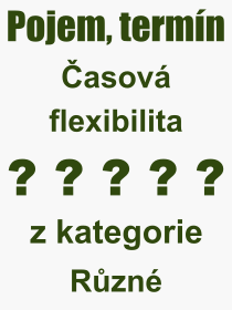 Co je to asov flexibilita? Vznam slova, termn, Odborn termn, vraz, slovo asov flexibilita. Co znamen pojem asov flexibilita z kategorie Rzn?