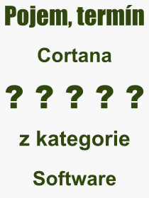 Co je to Cortana? Význam slova, termín, Definice výrazu Cortana. Co znamená odborný pojem Cortana z kategorie Software?