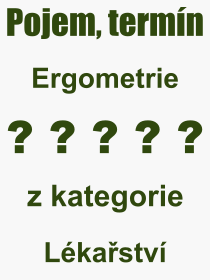 Pojem, výraz, heslo, co je to Ergometrie? 