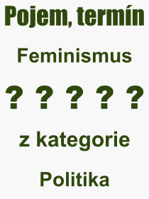 Co je to Feminismus? Význam slova, termín, Výraz, termín, definice slova Feminismus. Co znamená odborný pojem Feminismus z kategorie Politika?