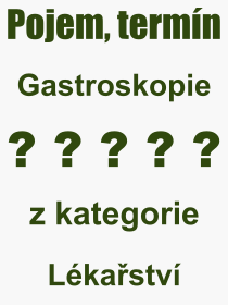 Pojem, vraz, heslo, co je to Gastroskopie? 