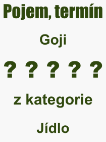 Co je to Goji? Vznam slova, termn, Odborn vraz, definice slova Goji. Co znamen pojem Goji z kategorie Jdlo?