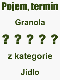 Co je to Granola? Vznam slova, termn, Definice vrazu Granola. Co znamen odborn pojem Granola z kategorie Jdlo?