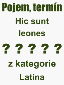 Pojem, výraz, heslo, co je to Hic sunt leones? 