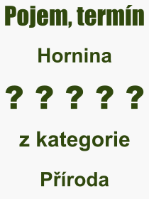 Co je to Hornina? Vznam slova, termn, Odborn vraz, definice slova Hornina. Co znamen slovo Hornina z kategorie Proda?