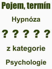 Co je to Hypnóza? Význam slova, termín, Výraz, termín, definice slova Hypnóza. Co znamená odborný pojem Hypnóza z kategorie Psychologie?