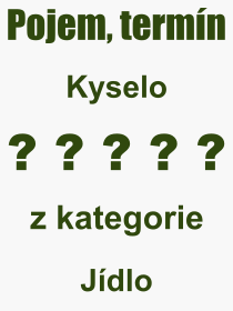 Co je to Kyselo? Vznam slova, termn, Odborn vraz, definice slova Kyselo. Co znamen slovo Kyselo z kategorie Jdlo?