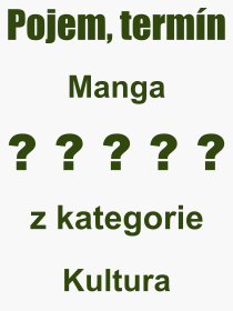 Pojem, výraz, heslo, co je to Manga? 
