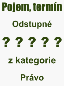 Pojem, v�raz, heslo, co je to Odstupn�? 