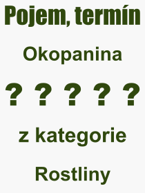 Co je to Okopanina? Vznam slova, termn, Definice vrazu Okopanina. Co znamen odborn pojem Okopanina z kategorie Rostliny?