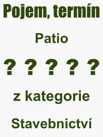 Pojem, výraz, heslo, co je to Patio? 