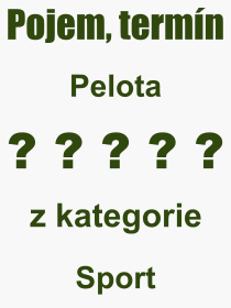Co je to Pelota? Význam slova, termín, Výraz, termín, definice slova Pelota. Co znamená odborný pojem Pelota z kategorie Sport?
