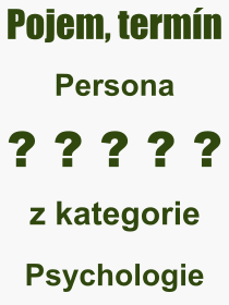 Pojem, výraz, heslo, co je to Persona? 