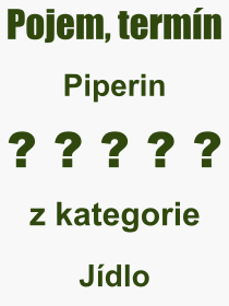 Pojem, výraz, heslo, co je to Piperin? 