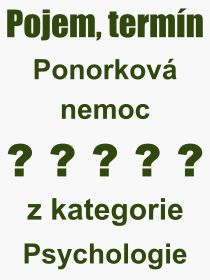 Co je to Ponorkov nemoc? Vznam slova, termn, Definice vrazu Ponorkov nemoc. Co znamen odborn pojem Ponorkov nemoc z kategorie Psychologie?