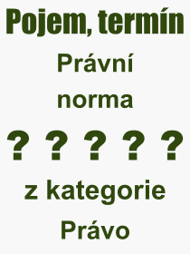 Co je to Prvn norma? Vznam slova, termn, Odborn termn, vraz, slovo Prvn norma. Co znamen pojem Prvn norma z kategorie Prvo?