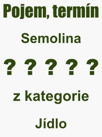Co je to Semolina? Vznam slova, termn, Odborn vraz, definice slova Semolina. Co znamen pojem Semolina z kategorie Jdlo?