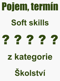 Co je to Soft skills? Význam slova, termín, Výraz, termín, definice slova Soft skills. Co znamená odborný pojem Soft skills z kategorie Školství?