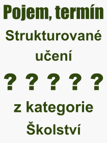 Co je to Strukturovan uen? Vznam slova, termn, Vraz, termn, definice slova Strukturovan uen. Co znamen odborn pojem Strukturovan uen z kategorie kolstv?