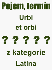 Pojem, vraz, heslo, co je to Urbi et orbi? 