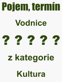 Co je to Vodnice? Vznam slova, termn, Vraz, termn, definice slova Vodnice. Co znamen odborn pojem Vodnice z kategorie Jdlo?