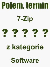 Co je to 7-Zip? Vznam slova, termn, Odborn vraz, definice slova 7-Zip. Co znamen slovo 7-Zip z kategorie Software?