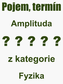Co je to Amplituda? Význam slova, termín, Výraz, termín, definice slova Amplituda. Co znamená odborný pojem Amplituda z kategorie Fyzika?