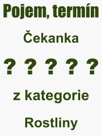 Co je to ekanka? Vznam slova, termn, Odborn termn, vraz, slovo ekanka. Co znamen pojem ekanka z kategorie Rostliny?