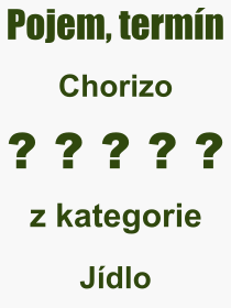 Co je to Chorizo? Vznam slova, termn, Odborn vraz, definice slova Chorizo. Co znamen slovo Chorizo z kategorie Jdlo?