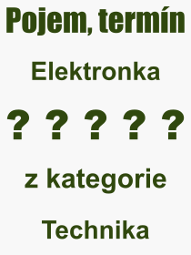 Co je to Elektronka? Význam slova, termín, Odborný výraz, definice slova Elektronka. Co znamená slovo Elektronka z kategorie Technika?