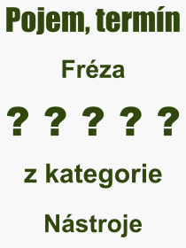 Co je to Fréza? Význam slova, termín, Výraz, termín, definice slova Fréza. Co znamená odborný pojem Fréza z kategorie Nástroje?