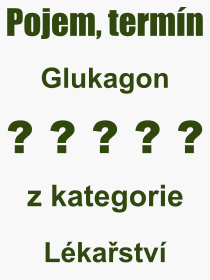 Co je to Glukagon? Vznam slova, termn, Odborn vraz, definice slova Glukagon. Co znamen pojem Glukagon z kategorie Lkastv?