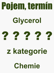 Co je to Glycerol? Význam slova, termín, Výraz, termín, definice slova Glycerol. Co znamená odborný pojem Glycerol z kategorie Chemie?