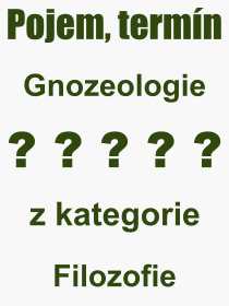 Pojem, vraz, heslo, co je to Gnozeologie? 