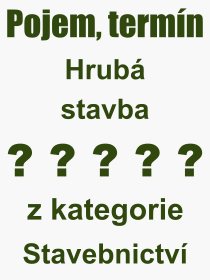 Co je to Hrub stavba? Vznam slova, termn, Definice vrazu Hrub stavba. Co znamen odborn pojem Hrub stavba z kategorie Stavebnictv?