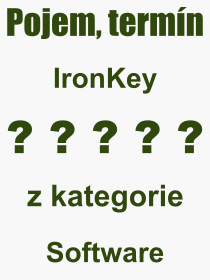 Co je to IronKey? Vznam slova, termn, Odborn vraz, definice slova IronKey. Co znamen slovo IronKey z kategorie Software?