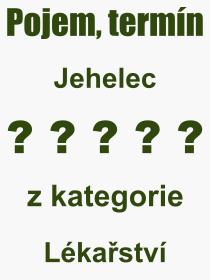 Co je to Jehelec? Vznam slova, termn, Vraz, termn, definice slova Jehelec. Co znamen odborn pojem Jehelec z kategorie Lkastv?