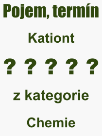 Pojem, výraz, heslo, co je to Kationt? 
