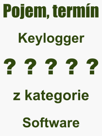 Co je to Keylogger? Vznam slova, termn, Definice vrazu, termnu Keylogger. Co znamen odborn pojem Keylogger z kategorie Software?