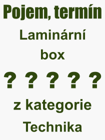 Co je to Laminrn box? Vznam slova, termn, Odborn vraz, definice slova Laminrn box. Co znamen slovo Laminrn box z kategorie Technika?
