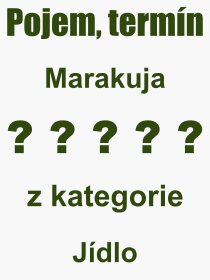 Pojem, výraz, heslo, co je to Marakuja? 