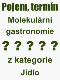 Pojem, výraz, heslo, co je to Molekulární gastronomie? 