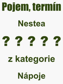 Pojem, vraz, heslo, co je to Nestea? 